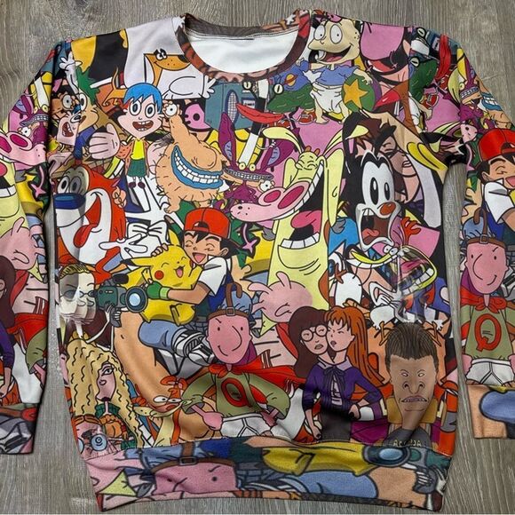 RARE Nickelodeon Cartoon Network Sweatshirt Adult Shirt TV Show Character Print - Picture 2 of 14